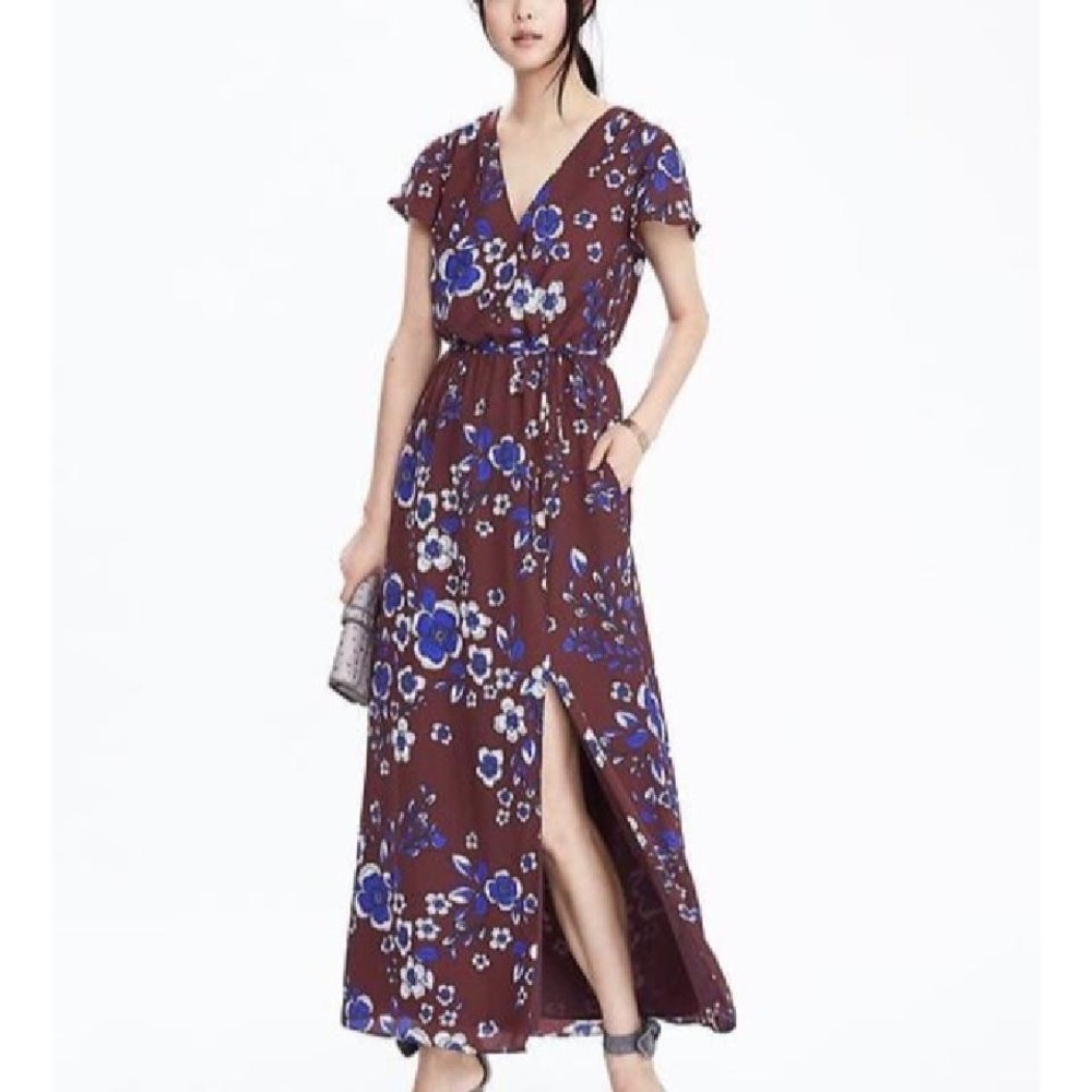 Banana Republic Bright Bordeaux Maxi Dress